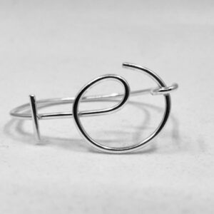 Silver bracelet with the shape of a venus symbol
